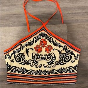 Urban Outfitters Bodhi Printed Cropped Halter Top